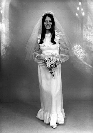 Mary in her wedding gown.