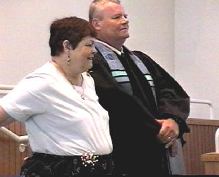 The Rev. Surya-Patricia Lane Hood (Michael's sister) and Rev. Walt Wieder, our pastor.
