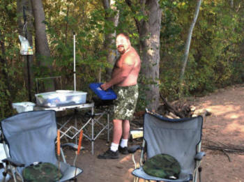 Paul at the camp stove.