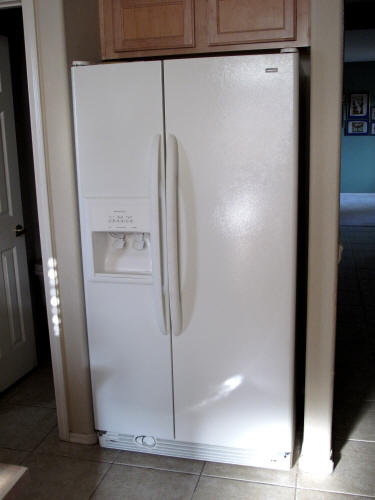 The new refrigerator, installed.