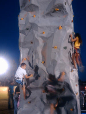 Zach on the rock wall.