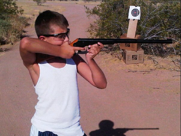 Zach on the firing range: A natural sharpshooter.