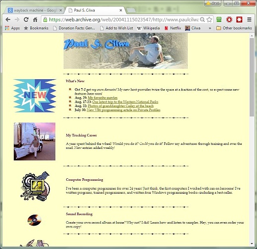 My 2004 website design.