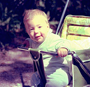 Jenny in June 1976, about 9 months old