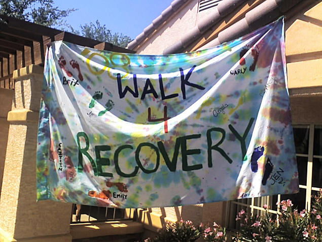 Walk For Recovery: One of the signs made by women currently in the WINR program.