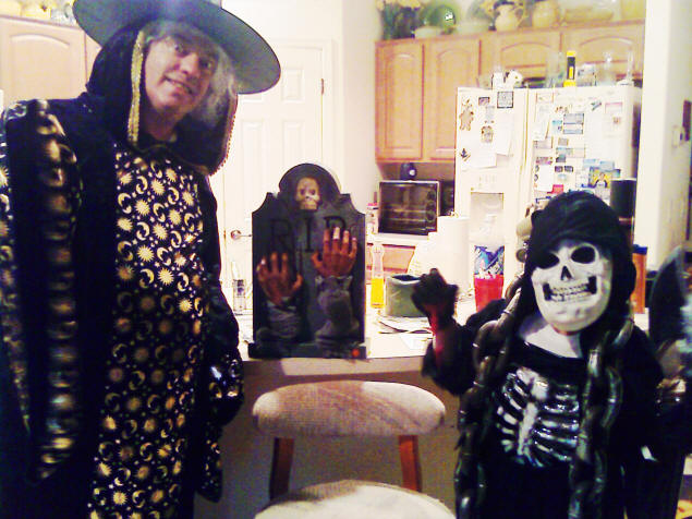 Michael and Zachary in costume.