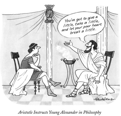 Aristotle teaches young Alexander philosophy.