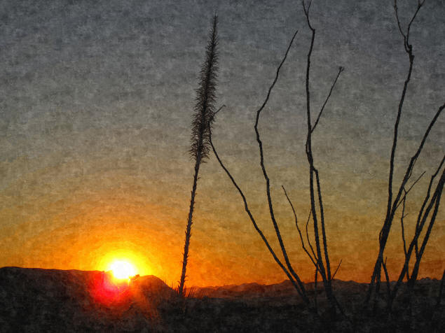 Apache Trail Sunset: oil