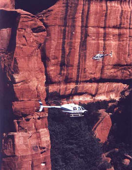 Helicopters are the best way to see Boynton Canyon.