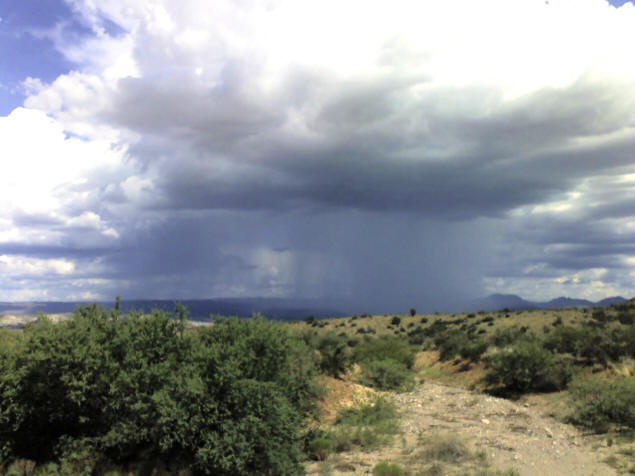Rain falls in Verde Valley