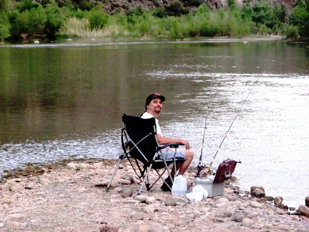 Carl, fishing in the Verde River.