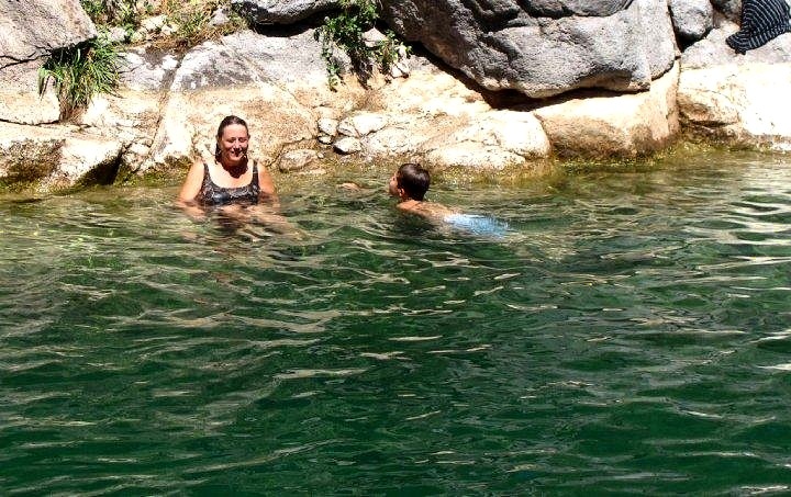 Mary and Zach in Fossil Creek.