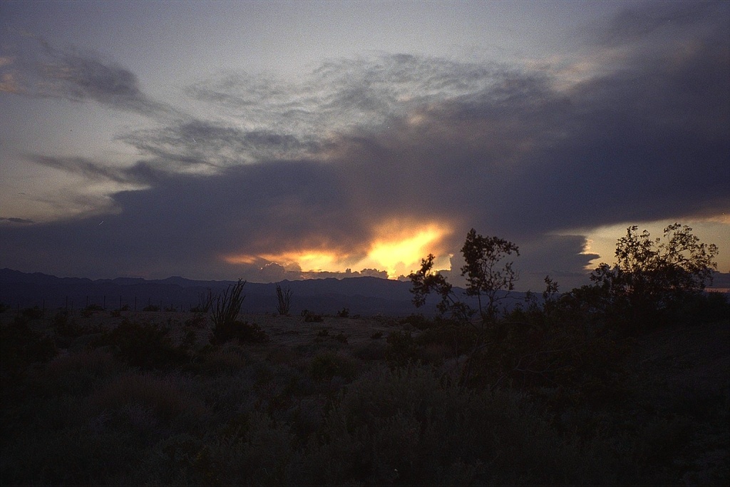 Sunset at the Arizona border.