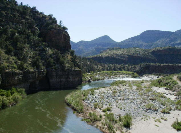 The Upper Salt River from the Salt River Canyon bridge.