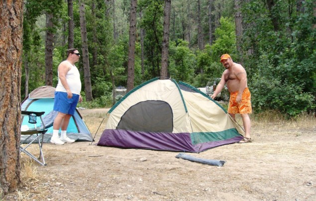 Michael and Paul set up our tent.