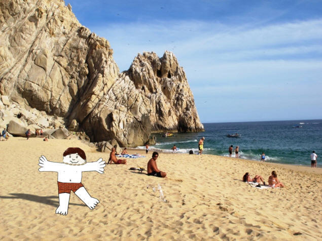 Flat Stanley at the beach.
