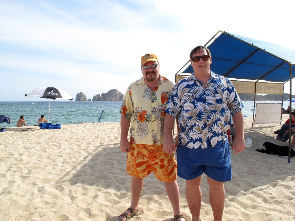 Paul and Michael at the beach at Cabo San Lucas.
