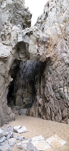 Entrance to the collapsed cave.